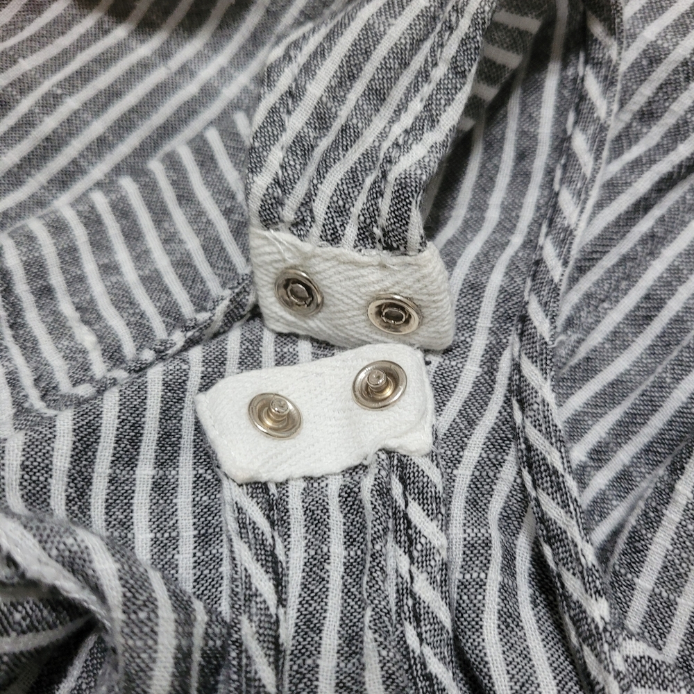 Max Studio Striped Sleeveless Pin Stripe Jumpsuit Rumper Cotton Linen Blend Sm - Picture 5 of 14